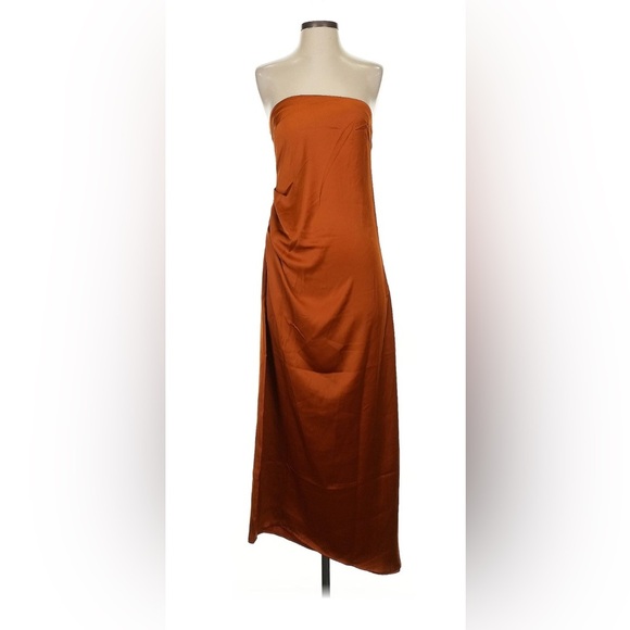 House of Harlow 1960 Size Large Cocktail dress Silky Satin Fabric in Rich Amber - Picture 1 of 15